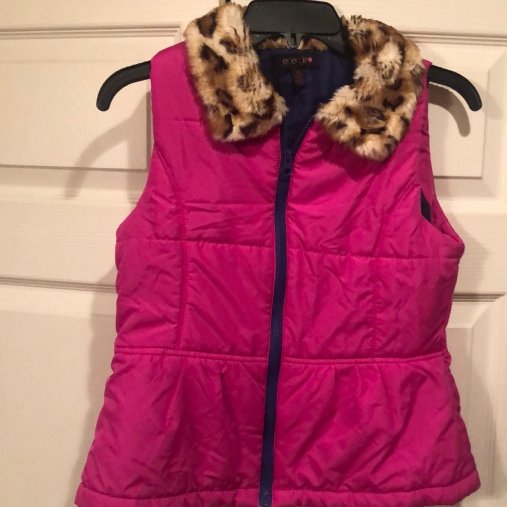 Energie  XL Girls Vest Peplum and  Faux Fur Collar